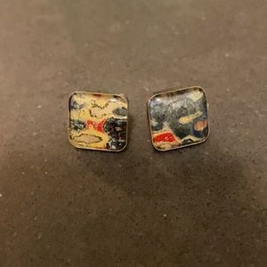 Rebel Nell Square Graffiti Earrings